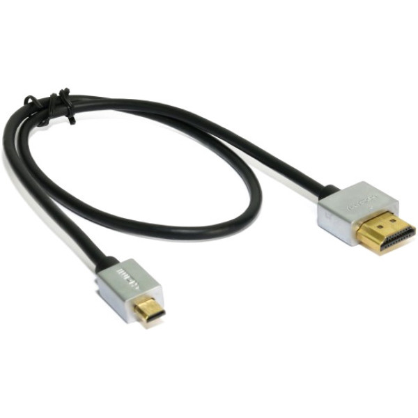 Extradigital mini HDMI to HDMI, 0.5m, v1.4b, 36 AWG, Gold, PVC, Ultra-Slim